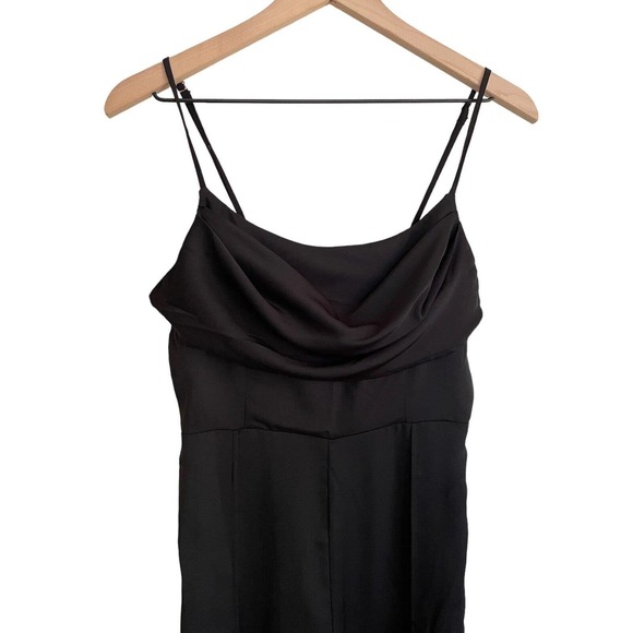 Cider Women’s Solid Black Cowl Neck Stitch Jumpsuit Medium NWT - Picture 2 of 7